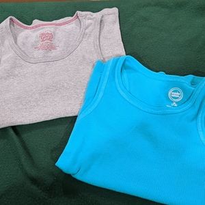 Two girls wide strap tanks